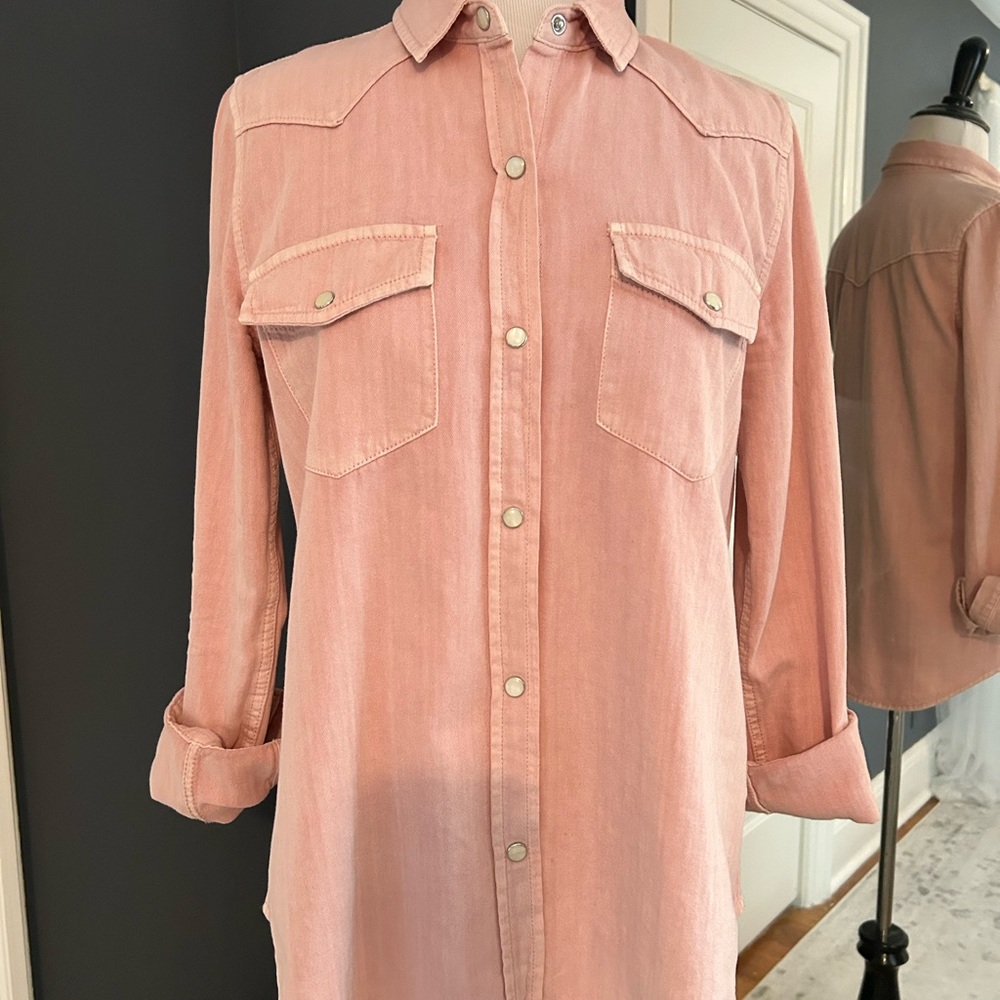 Light weight pink denim shirt